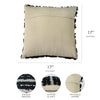 Hand-Woven Navy Blue & White Boho Decorative Throw Pillow - 17x17